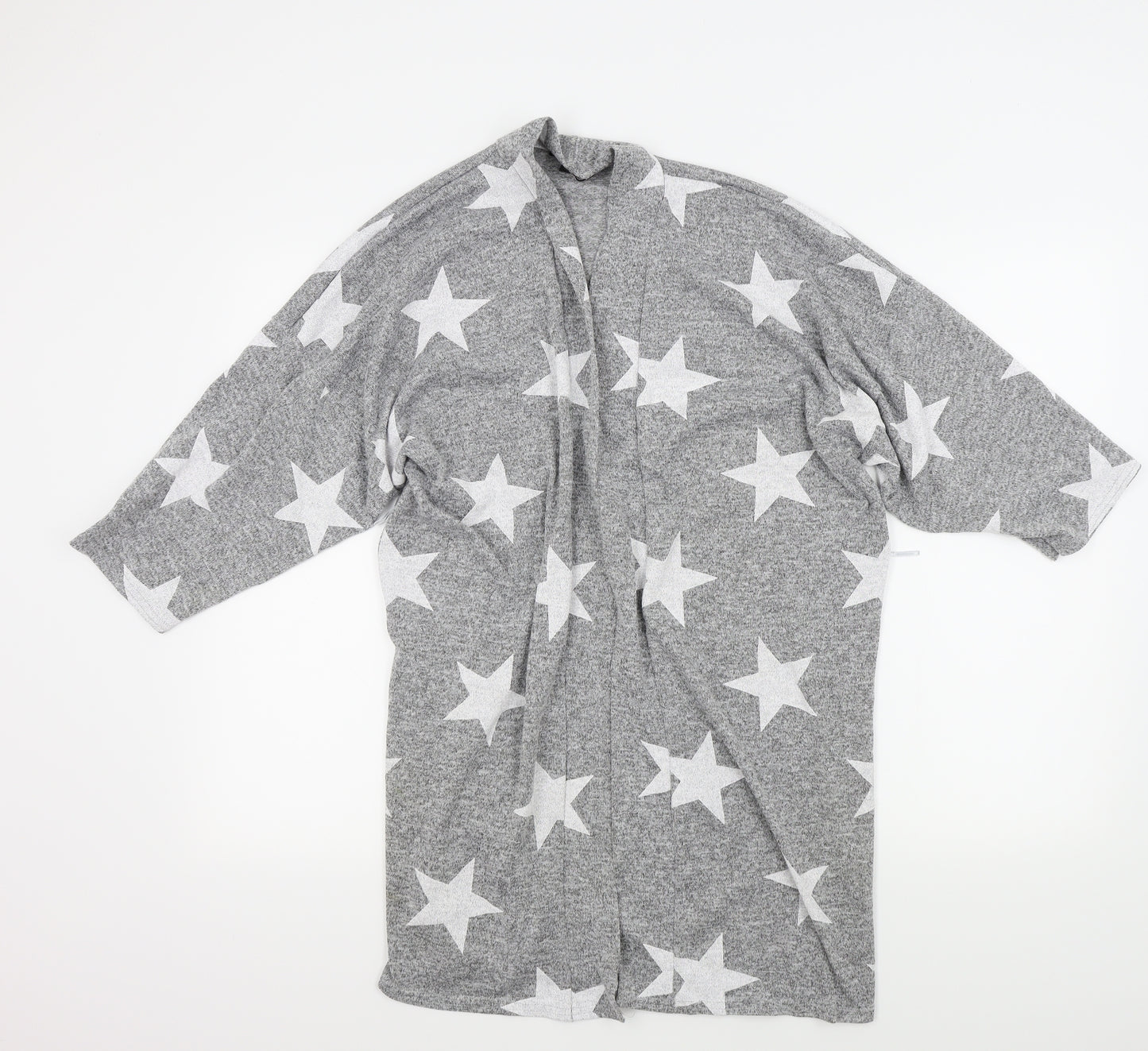 Boohoo Womens Grey Geometric  Cape Jumper Size M  - STARS