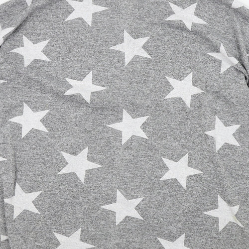 Boohoo Womens Grey Geometric  Cape Jumper Size M  - STARS