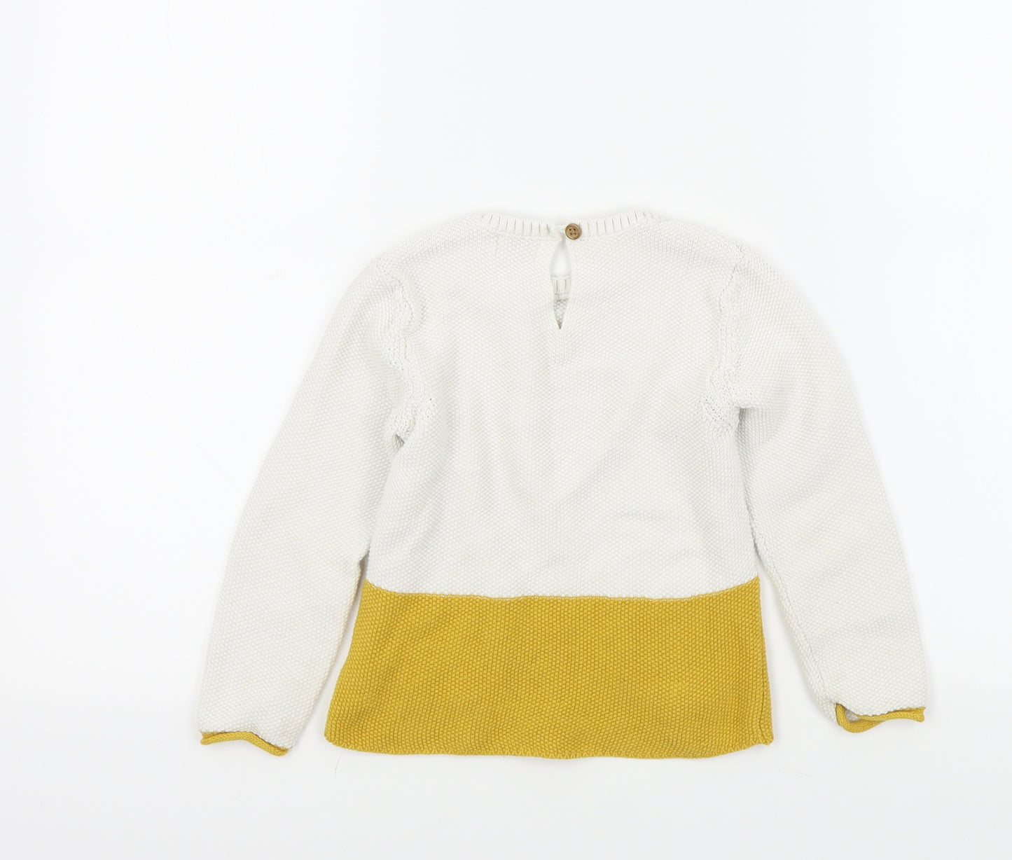 F&F Girls Beige Colourblock  Pullover Jumper Size 4-5 Years  - CATS