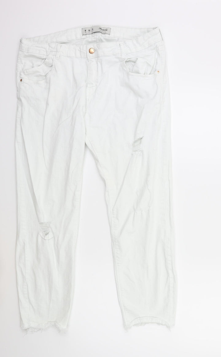 Denim & Co. Womens White Denim Skinny Jeans Size 18 L27 in