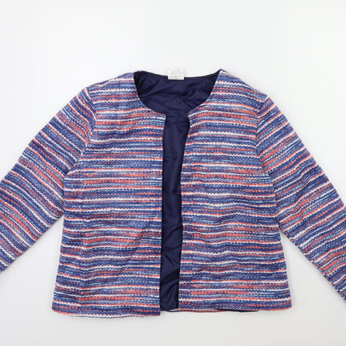 Anna De Lancay Womens Blue Striped  Jacket  Size M