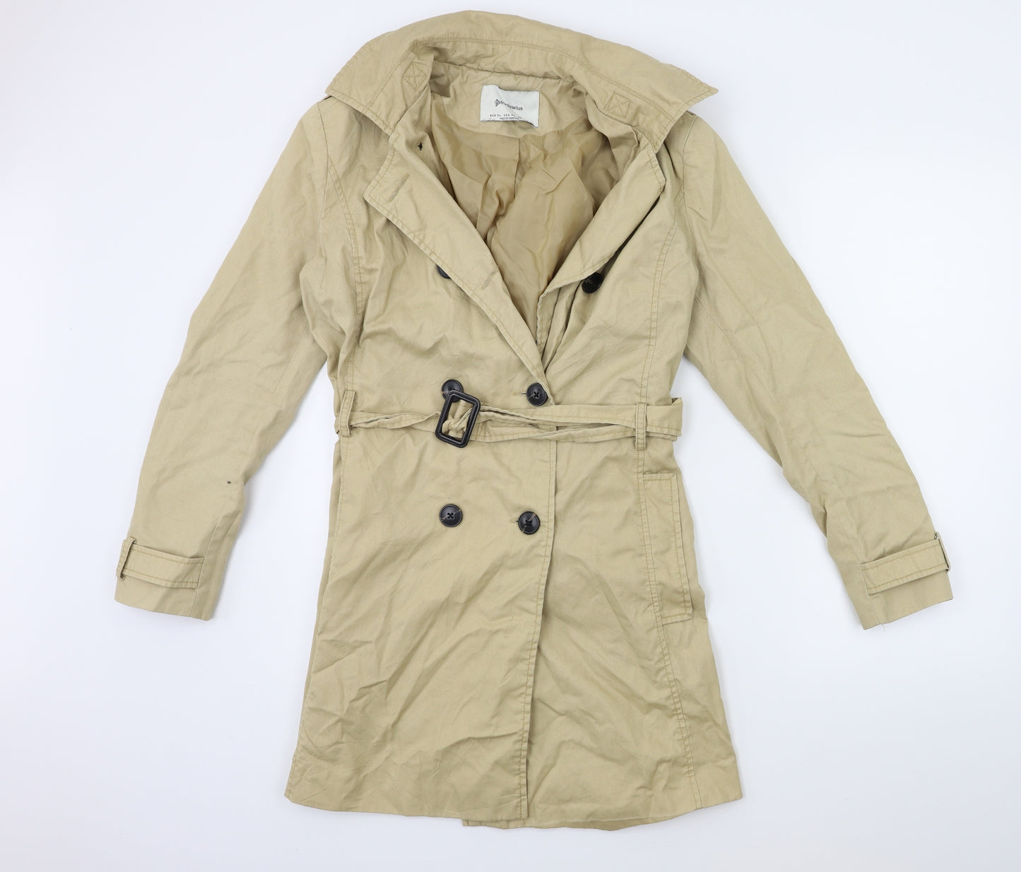 Stradivarius Womens Beige   Trench Coat Coat Size XL