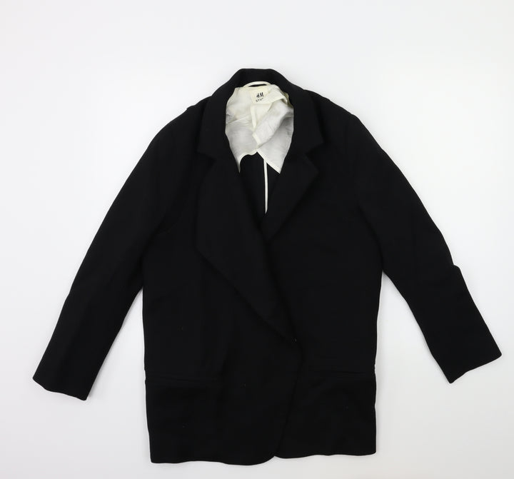 H&M Womens Black   Overcoat Coat Size 4