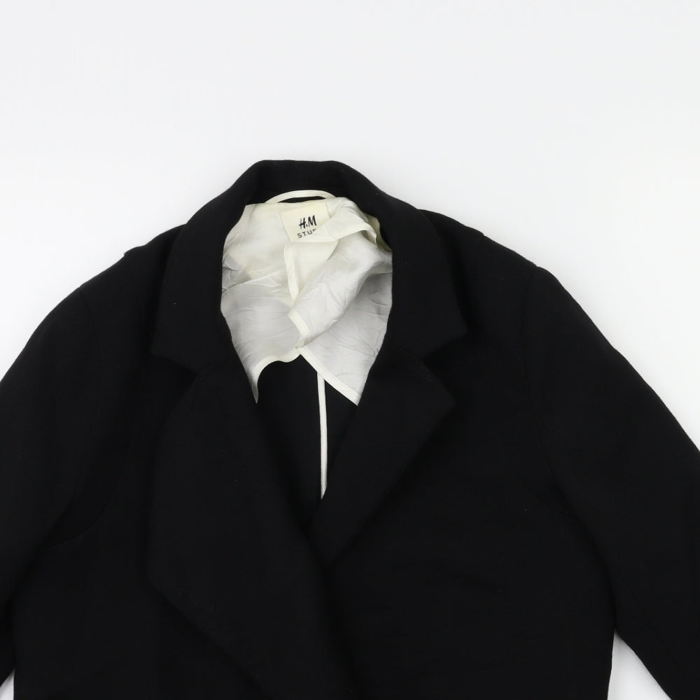 H&M Womens Black   Overcoat Coat Size 4