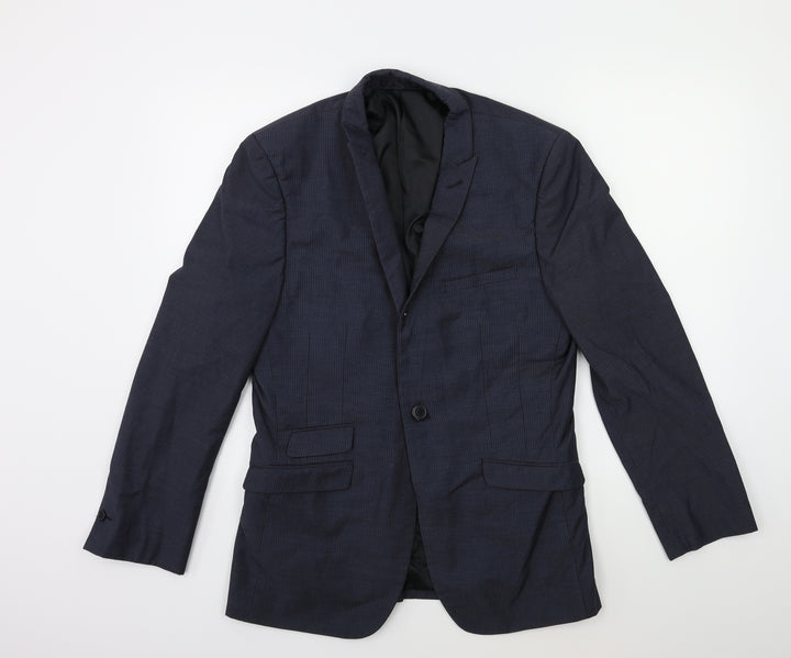 165 Mens Blue Striped Jacket Suit Jacket Size 38