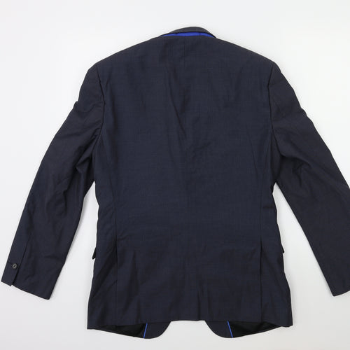 165 Mens Blue Striped  Jacket Suit Jacket Size 38