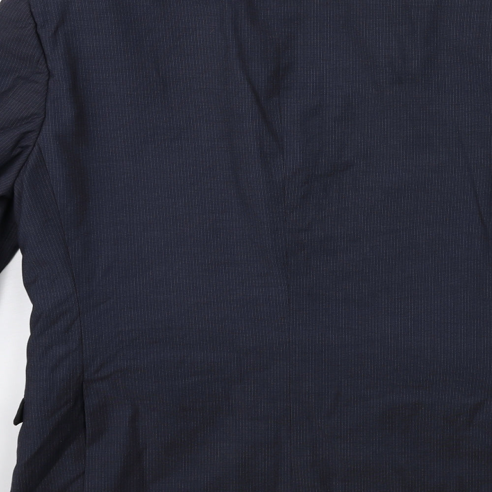 165 Mens Blue Striped  Jacket Suit Jacket Size 38