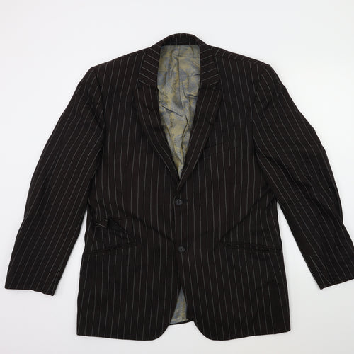 REMUS Mens Brown Striped  Jacket Suit Jacket Size 42