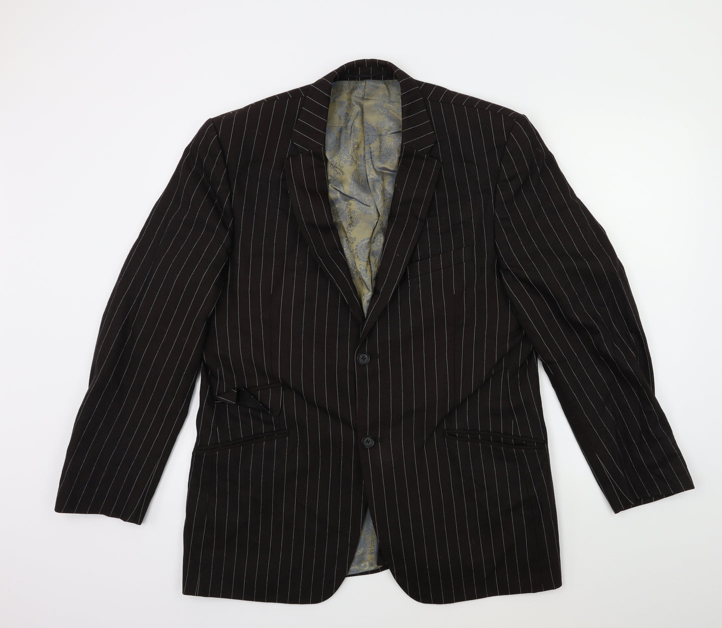 REMUS Mens Brown Striped  Jacket Suit Jacket Size 42