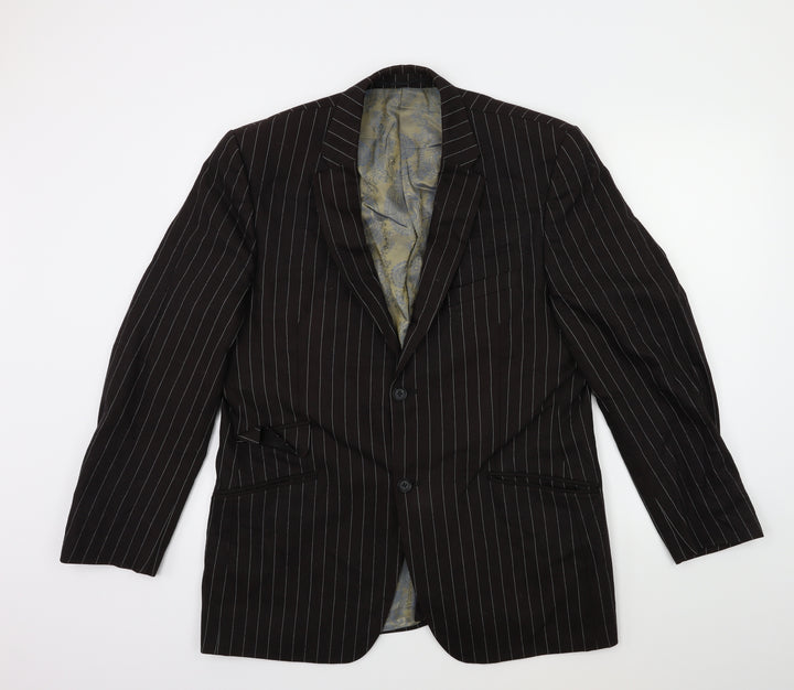 REMUS Mens Brown Striped Jacket Suit Jacket Size 42