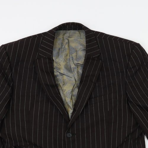REMUS Mens Brown Striped  Jacket Suit Jacket Size 42
