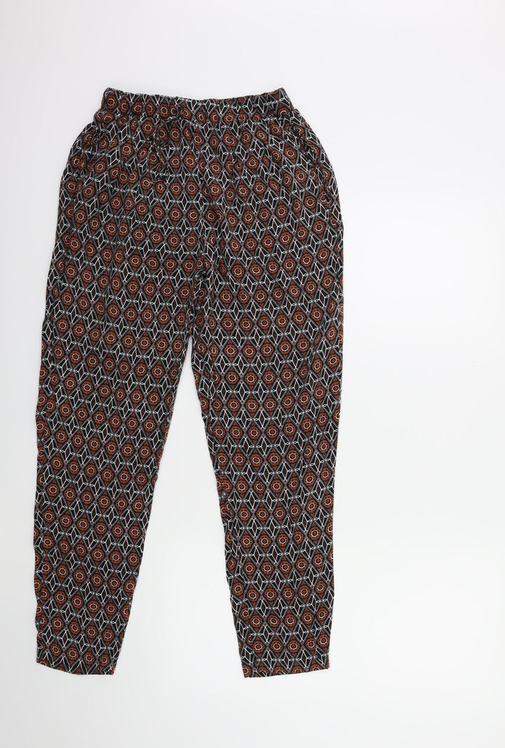 ESMARA Womens Brown Geometric Trousers Size 10 L29 in
