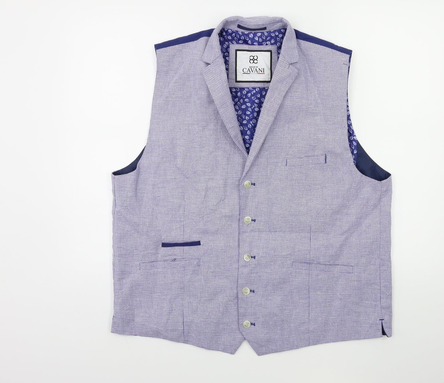 Cavani Mens Blue   Jacket Suit Waistcoat Size 50