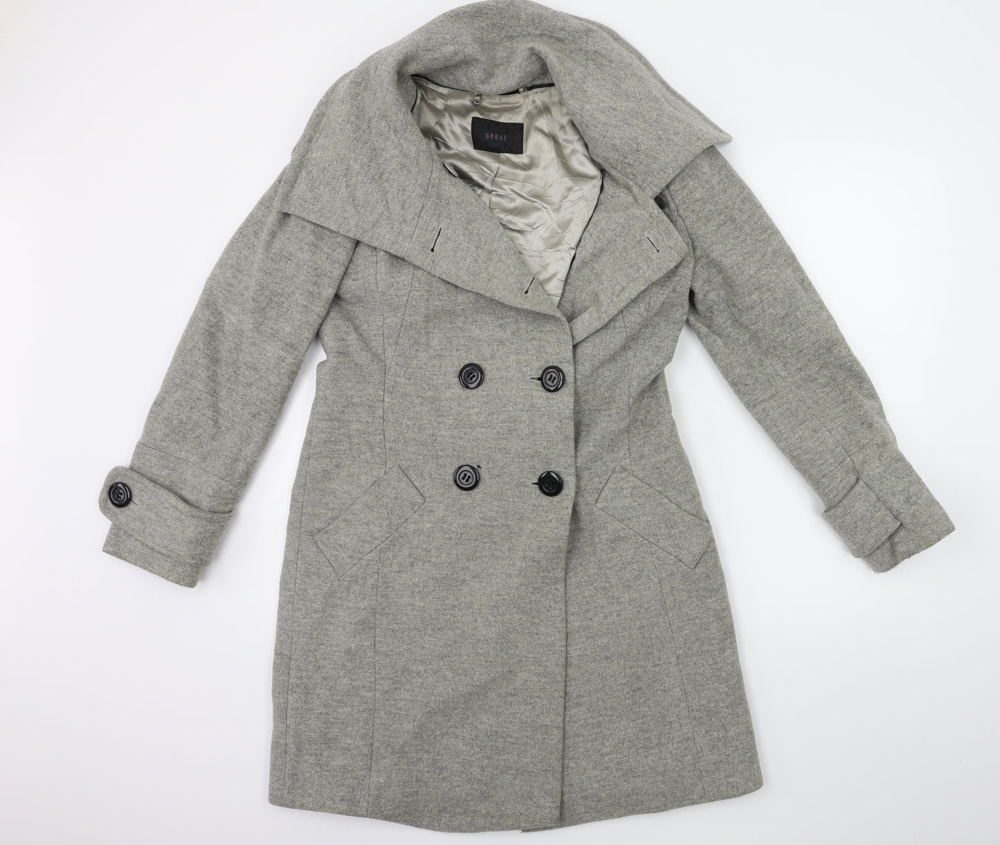 Coast Womens Grey   Overcoat Coat Size 10
