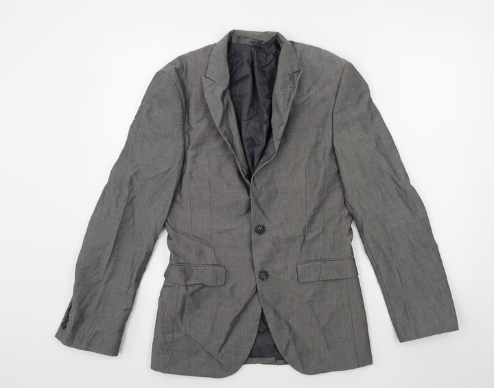 Cedar Wood State Mens Grey Jacket Suit Jacket Size 34
