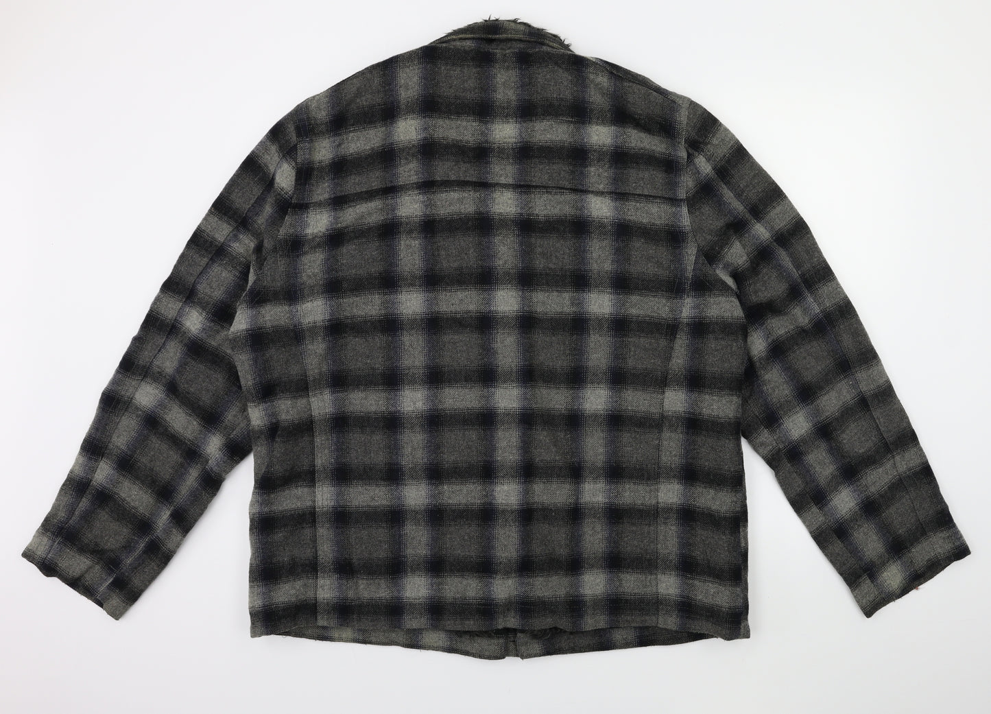 Burton Mens Green Check  Overcoat Coat Size 2XL