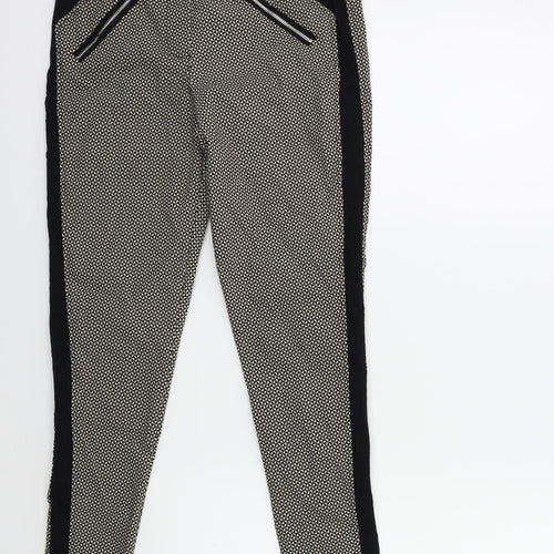 Atmosphere Womens Beige Geometric  Trousers  Size 8 L29 in