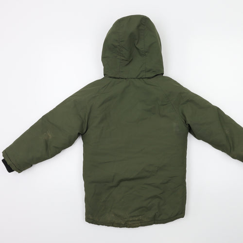 Marks and Spencer Boys Green   Overcoat Coat Size 5-6 Years