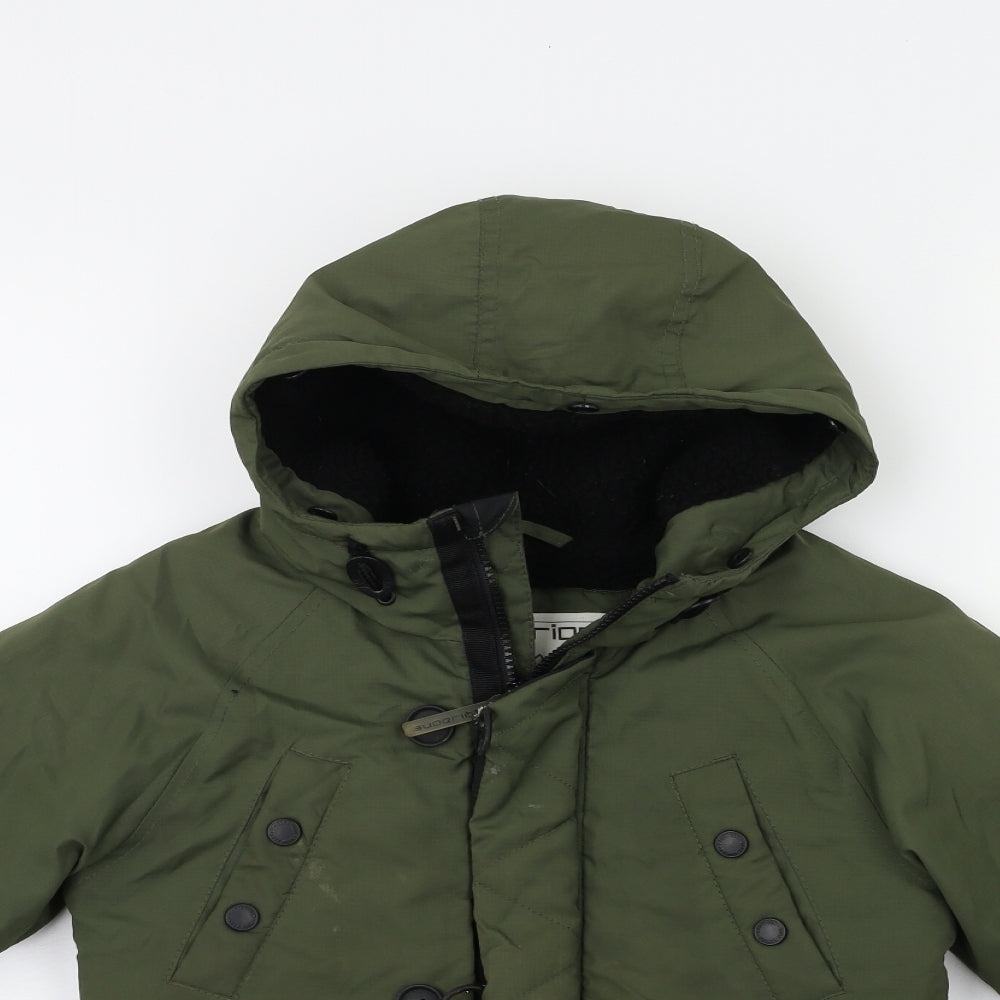 Marks and Spencer Boys Green   Overcoat Coat Size 5-6 Years