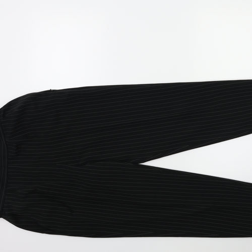 Marks and Spencer Womens Black Striped  Trousers  Size 14 L27 in