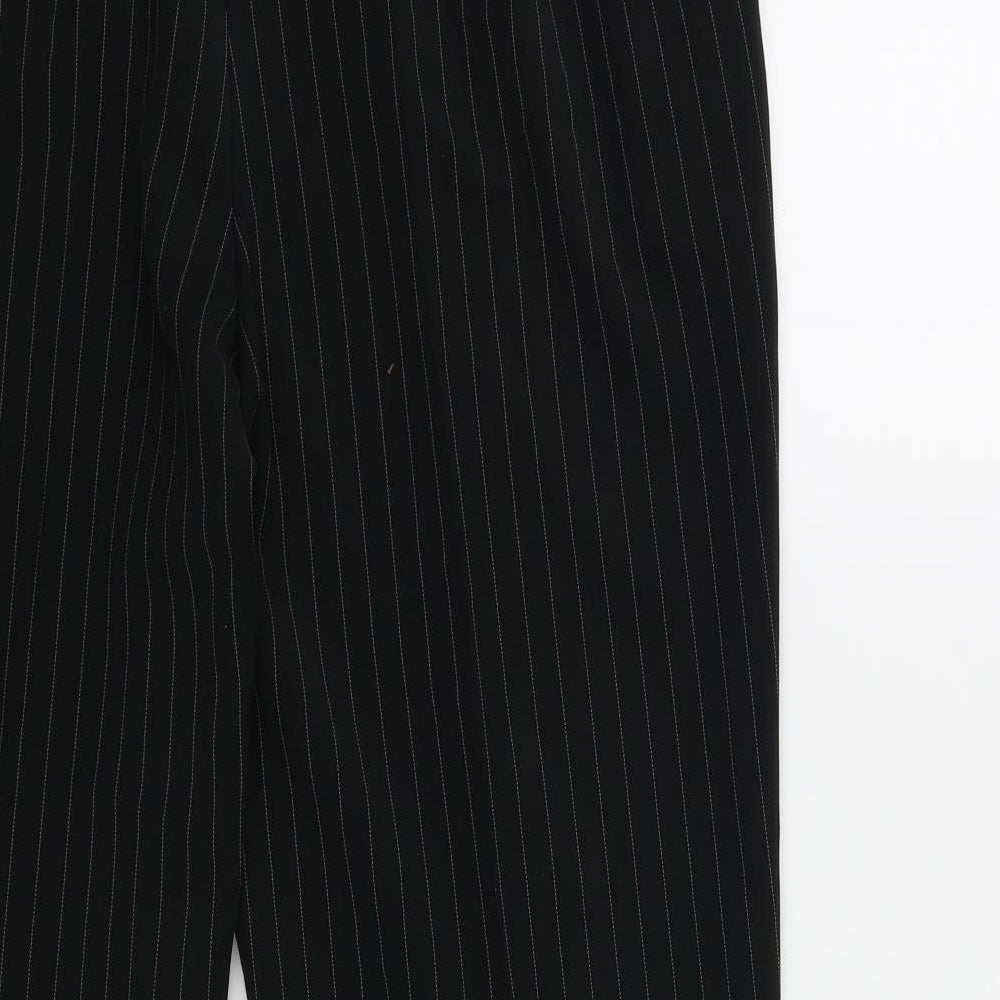 Marks and Spencer Womens Black Striped  Trousers  Size 14 L27 in
