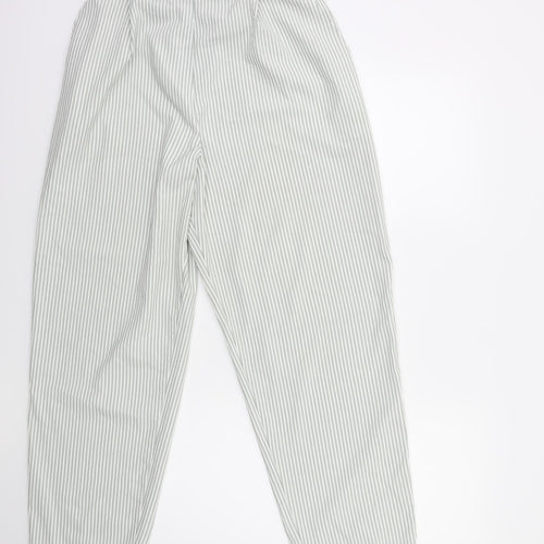 Marks and Spencer Womens Green Striped  Trousers  Size 18 L30 in