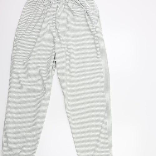 Marks and Spencer Womens Green Striped  Trousers  Size 18 L30 in