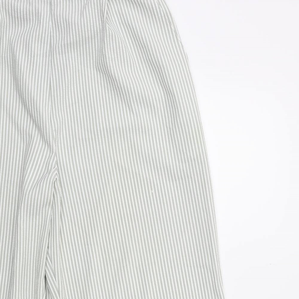 Marks and Spencer Womens Green Striped  Trousers  Size 18 L30 in