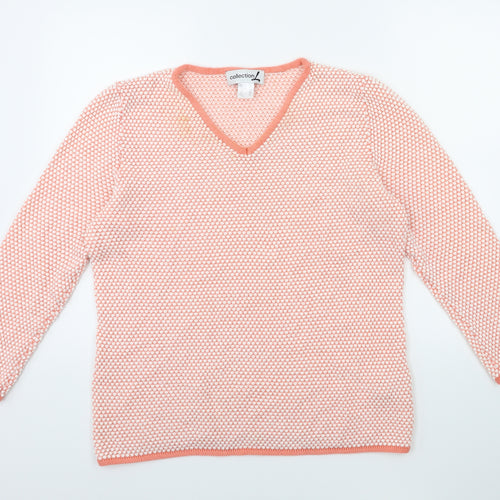Collections Womens Orange  Knit Pullover Jumper Size 20