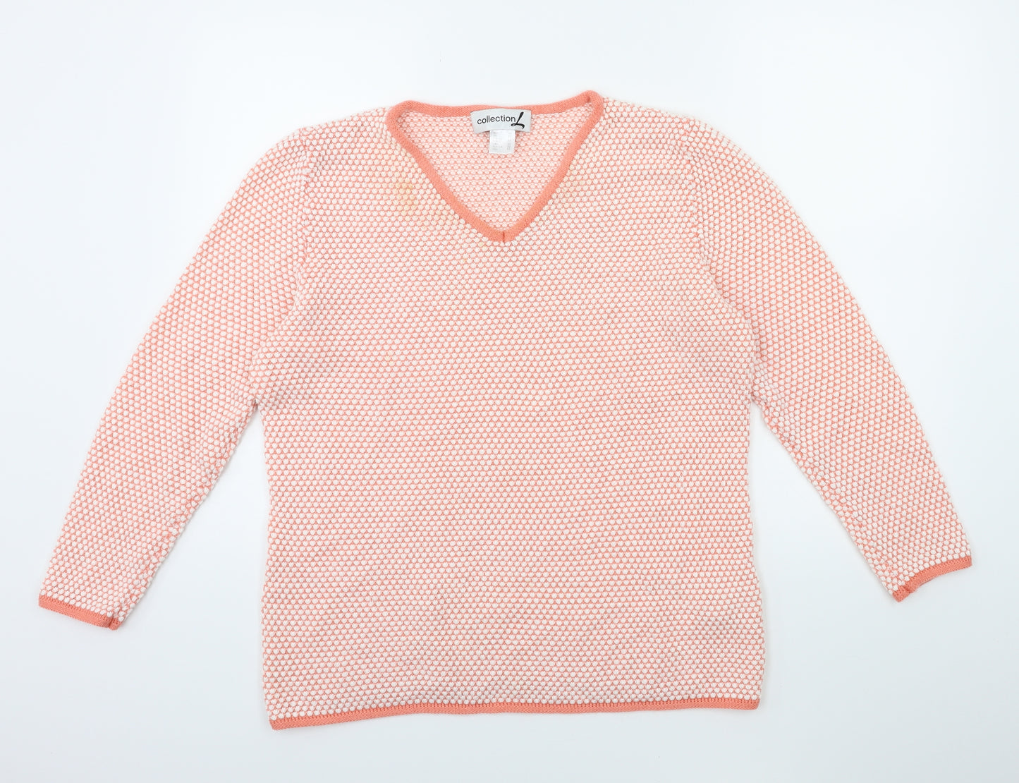 Collections Womens Orange  Knit Pullover Jumper Size 20