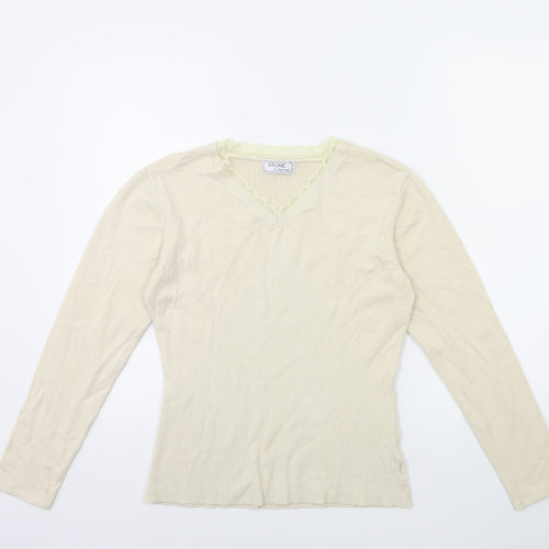 Nightingales Womens Beige  Knit Pullover Jumper Size L
