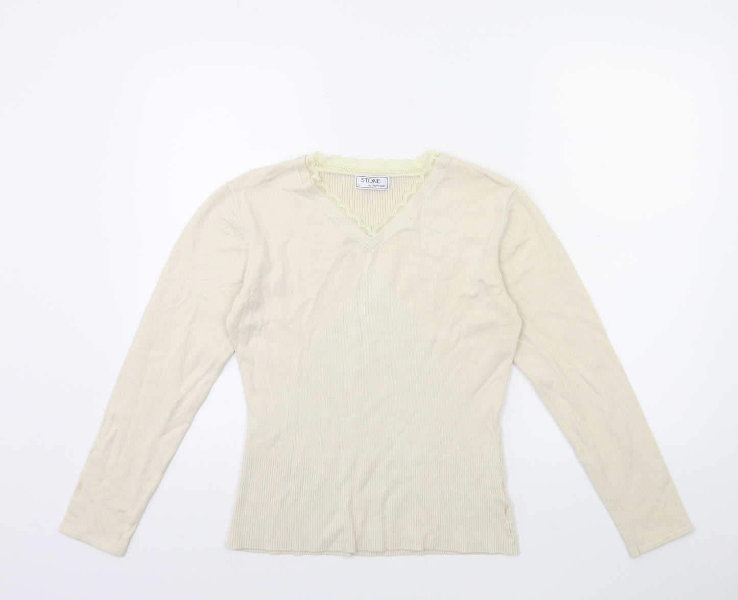 Nightingales Womens Beige  Knit Pullover Jumper Size L