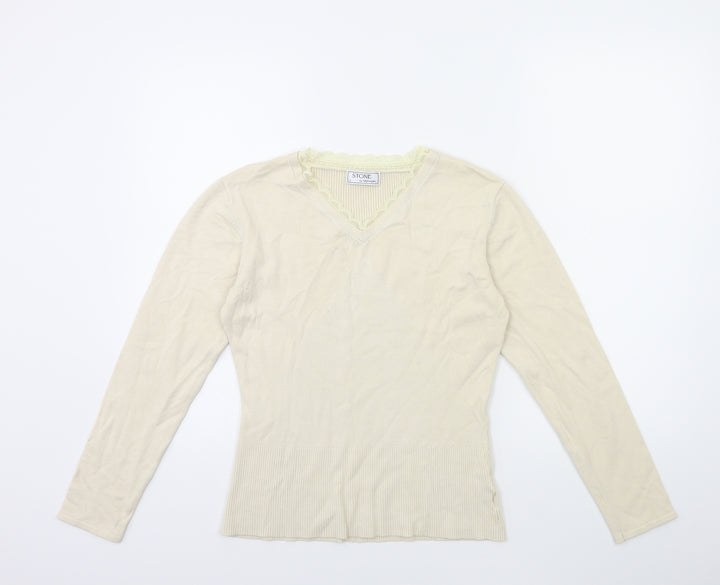 Nightingales Womens Beige  Knit Pullover Jumper Size L
