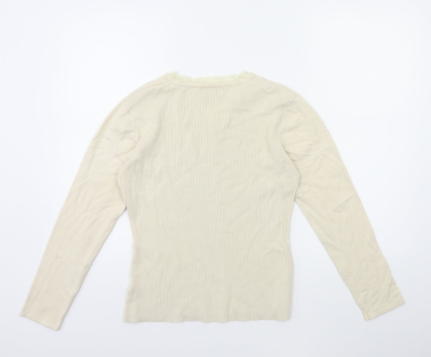 Nightingales Womens Beige  Knit Pullover Jumper Size L
