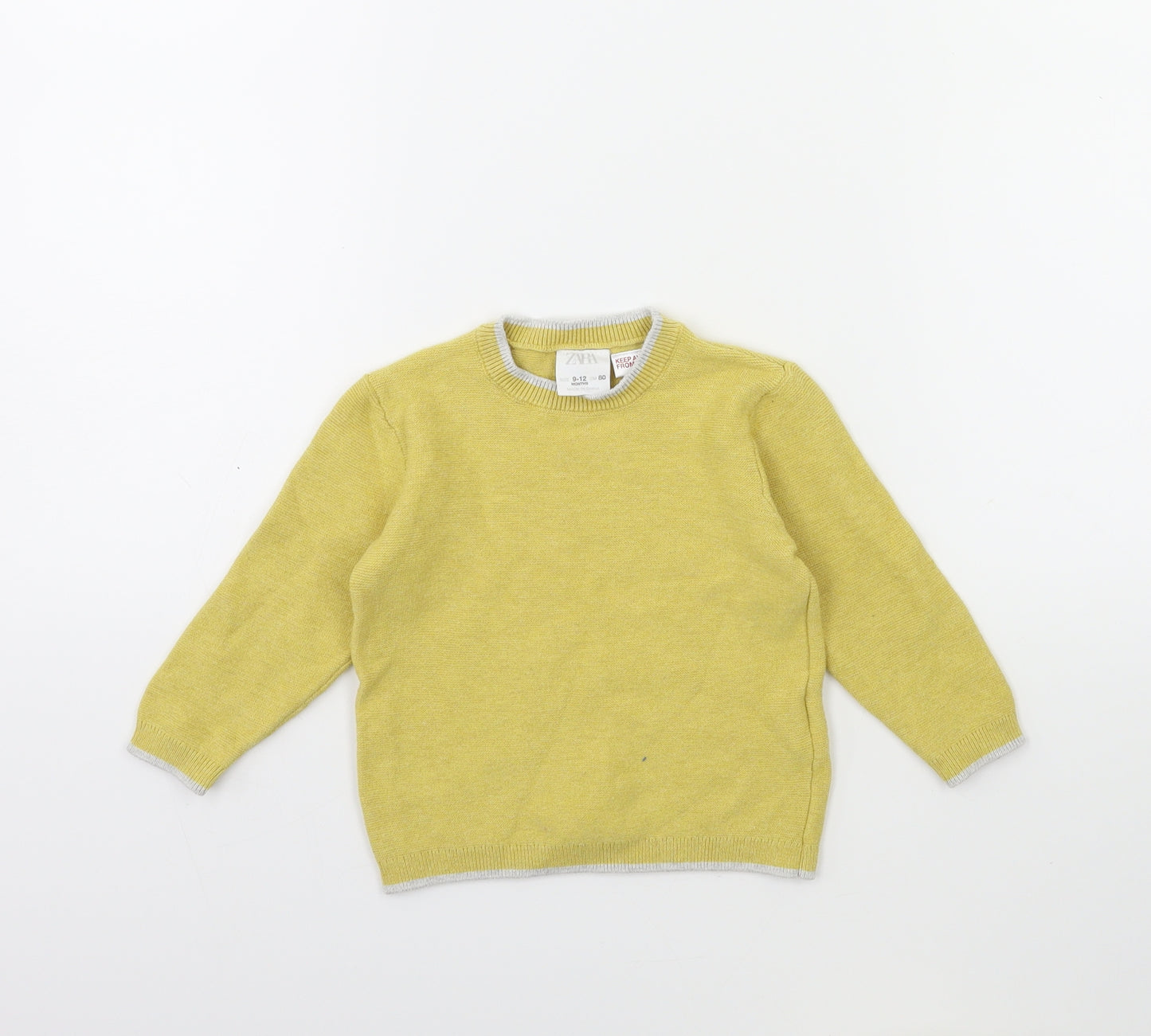 Zara Baby Yellow  Knit Pullover Jumper Size 9-12 Months