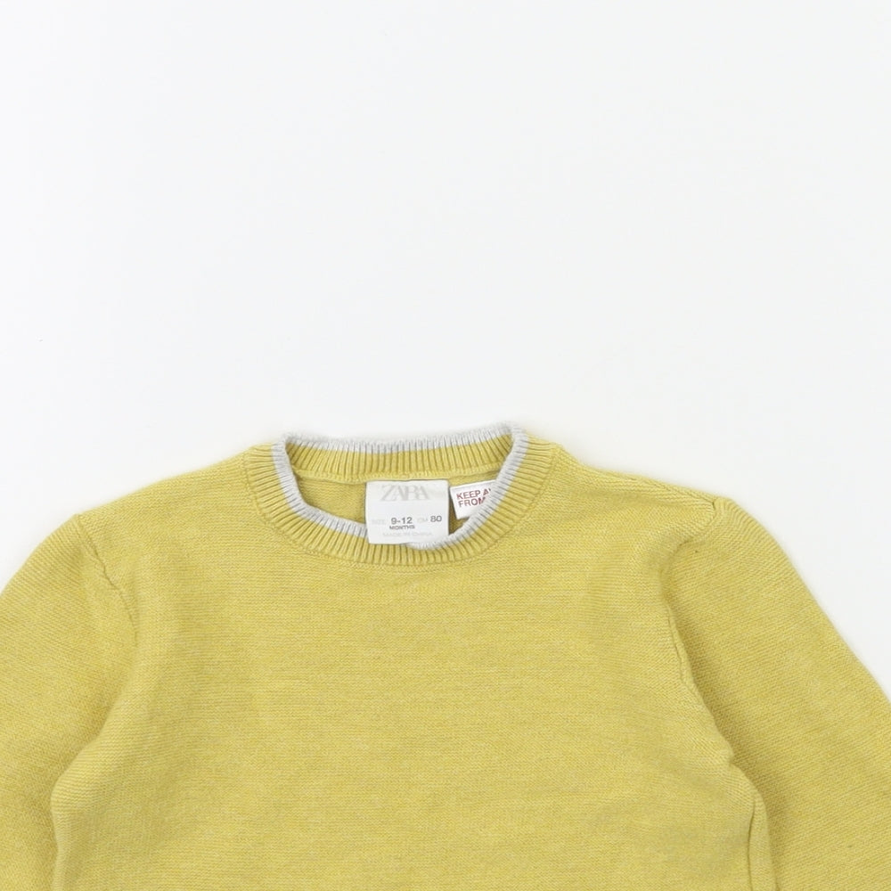 Zara Baby Yellow  Knit Pullover Jumper Size 9-12 Months