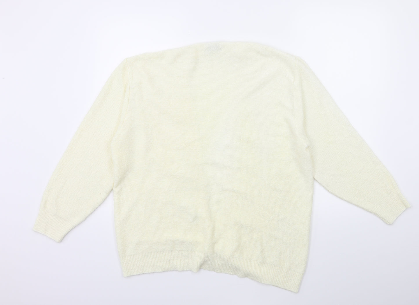 Fiochini Womens Ivory  Knit Cardigan Jumper Size M