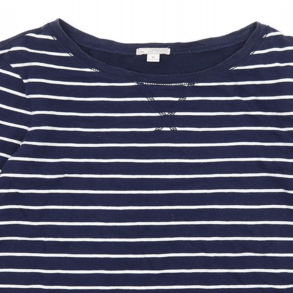 Gap Womens Blue Striped Jersey Basic T-Shirt Size M