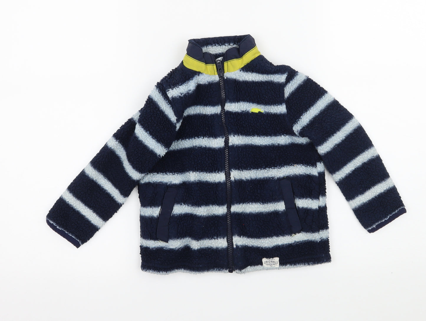 Marks and Spencer Boys Blue Striped Fleece Jacket  Size 2-3 Years