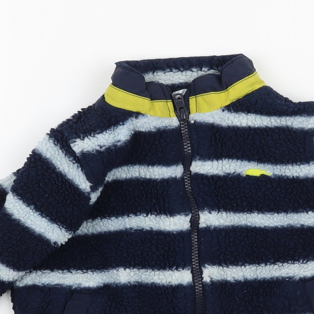 Marks and Spencer Boys Blue Striped Fleece Jacket  Size 2-3 Years