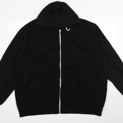 Jacamo Mens Black  Jersey Full Zip Hoodie Size 3XL