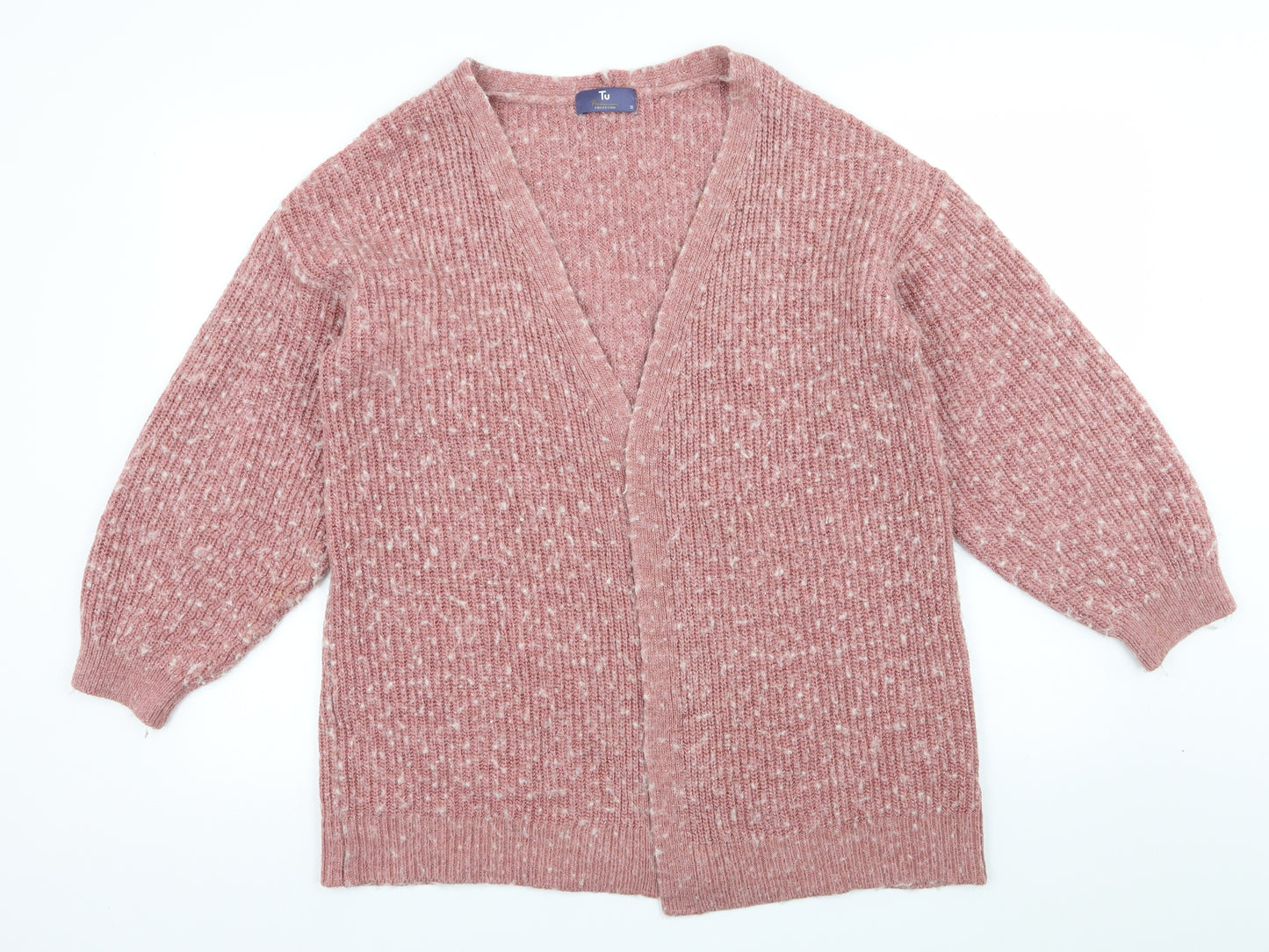 TU Womens Pink  Knit Cardigan Jumper Size 12