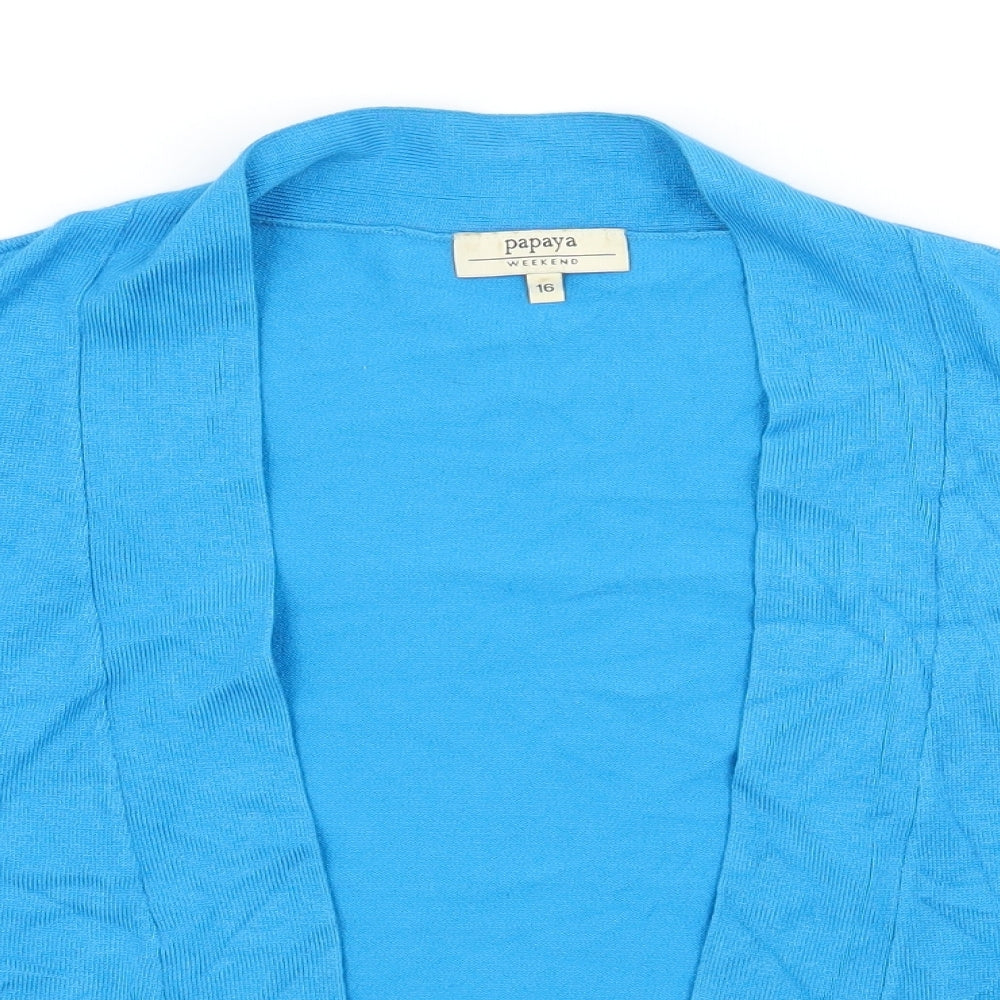 Papaya Womens Blue  Knit Shrug Jumper Size 16