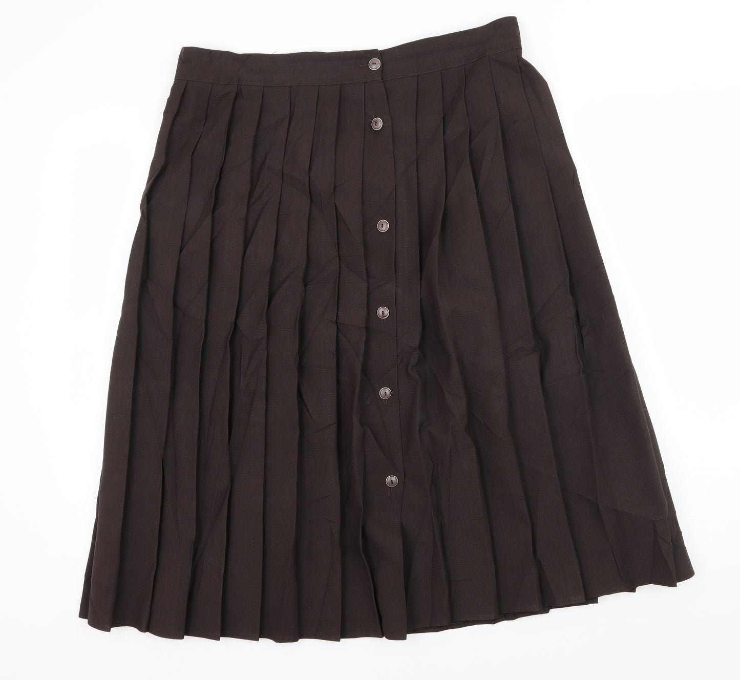 Preworn Womens Brown   Pleated Skirt Size 16