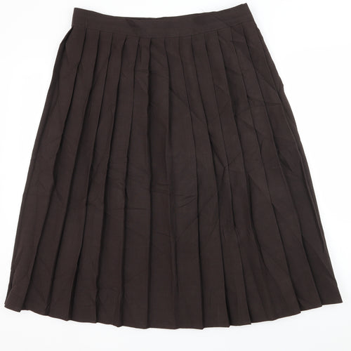 Preworn Womens Brown   Pleated Skirt Size 16
