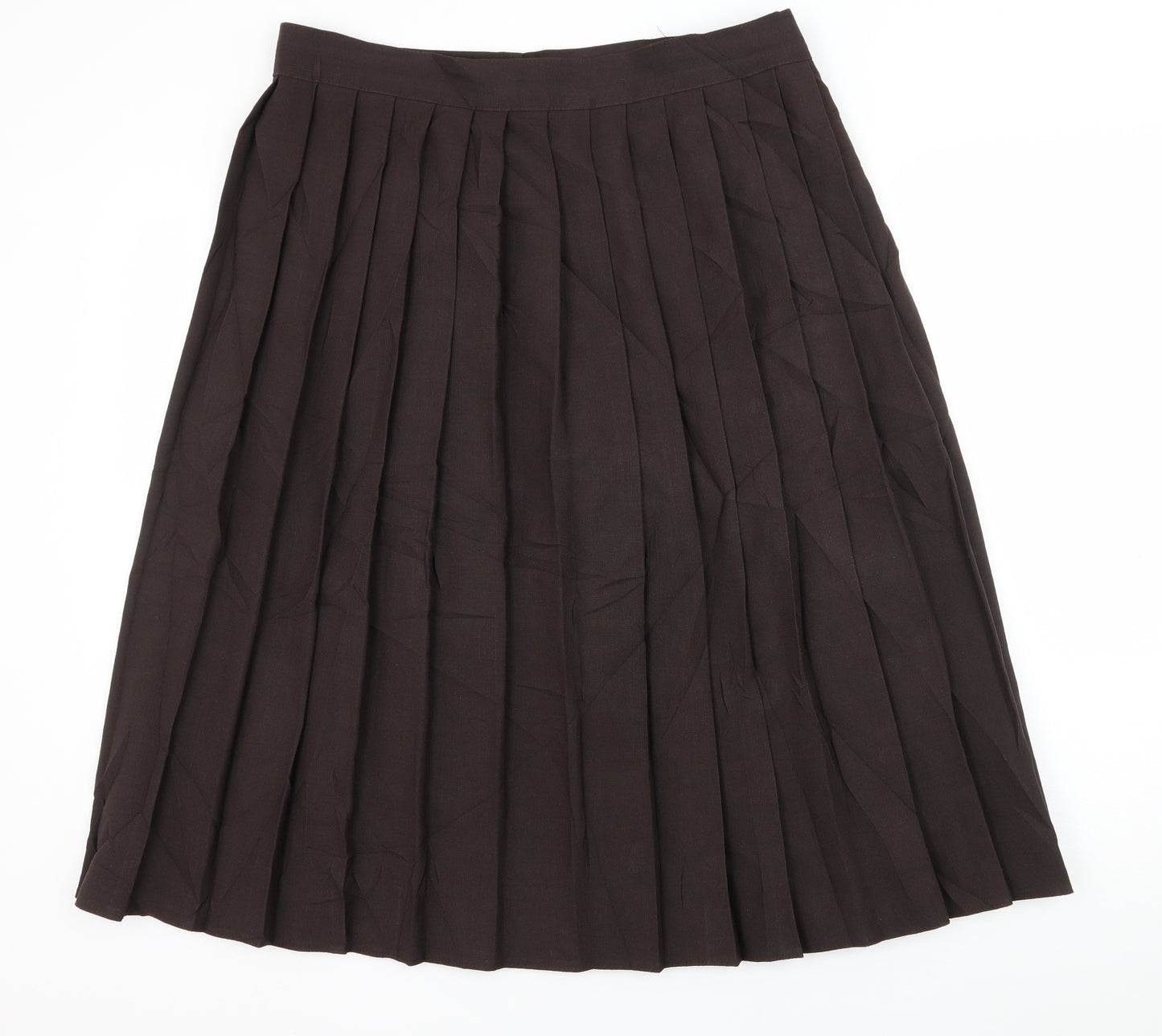 Preworn Womens Brown   Pleated Skirt Size 16