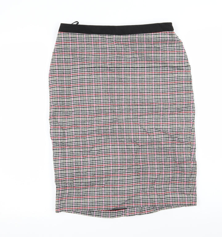 Clements Ribeiro Womens Grey Check Straight & Pencil Skirt Size 10