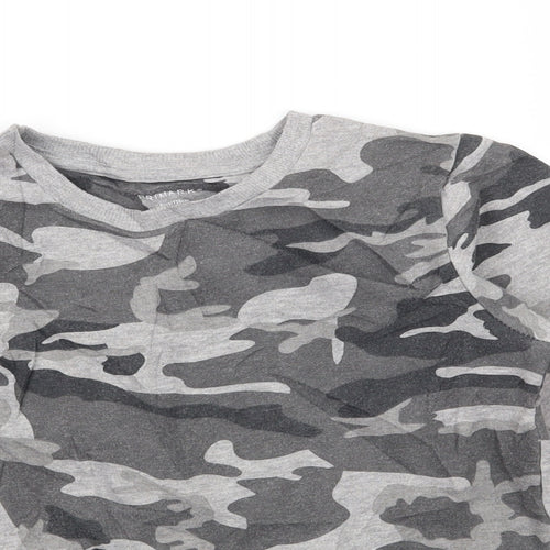 Primark Girls Grey Camouflage Jersey Pullover Sweatshirt Size 7-8 Years