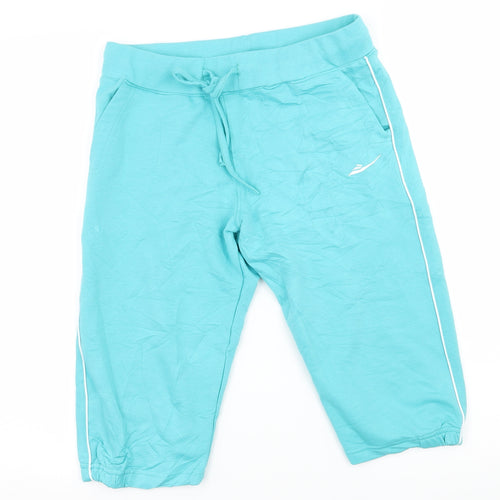 Try On Athletics Womens Blue  Jersey Compression Shorts Size S