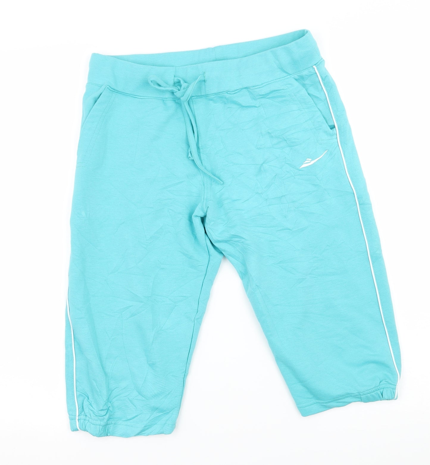 Try On Athletics Womens Blue  Jersey Compression Shorts Size S